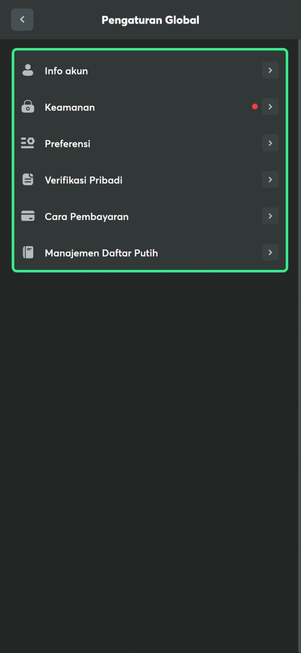 Buat profil BC Game Anda.