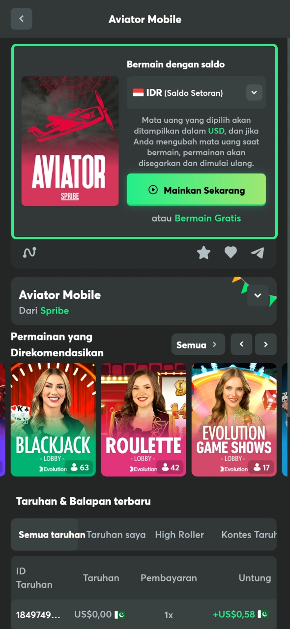 Cobalah mode demo dari game yang dipilih terlebih dahulu di BC Game.