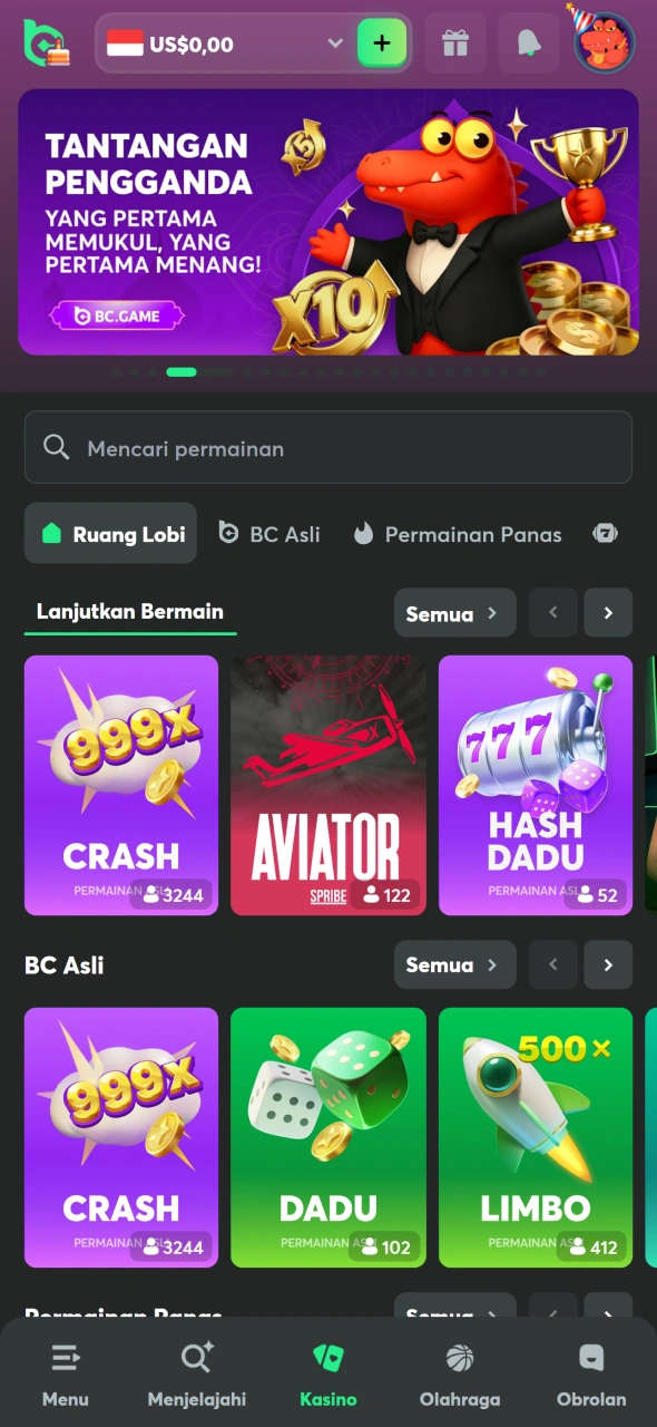 Kunjungi halaman slot BC Game dan pilih game yang ingin Anda mainkan.
