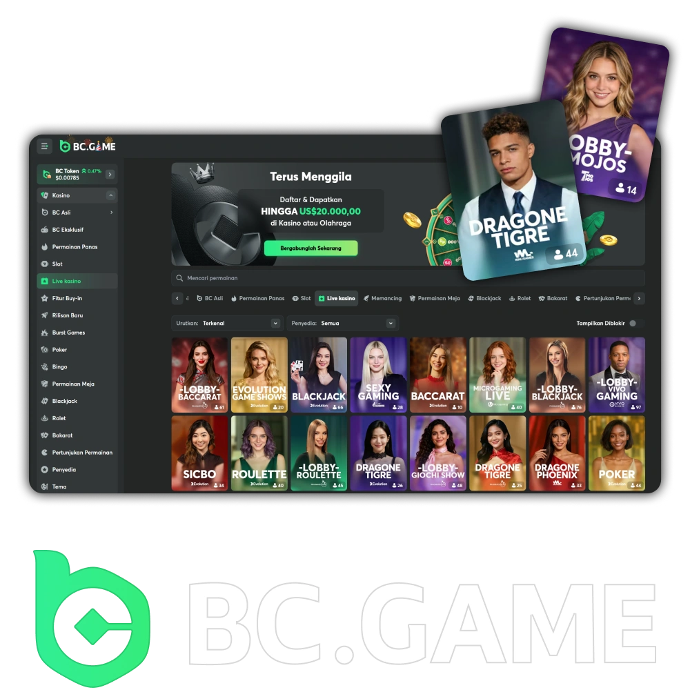 BC Game menawarkan pengalaman kasino langsung yang seru bagi pemain global.