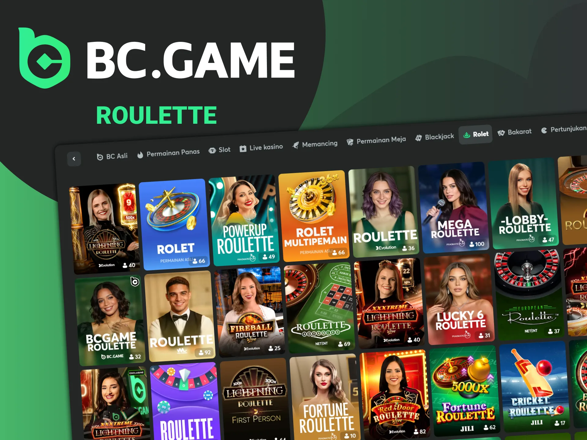 Putar roda dan nikmati keseruan Roulette yang sederhana namun strategis di BC Game.