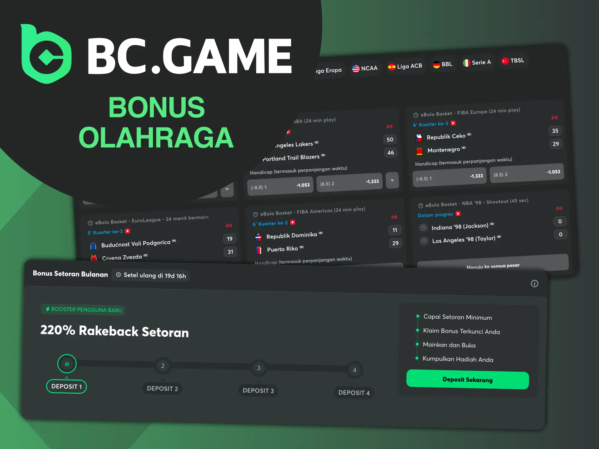 Gunakan bonus tersebut untuk taruhan bola basket di kasino online BC Game.
