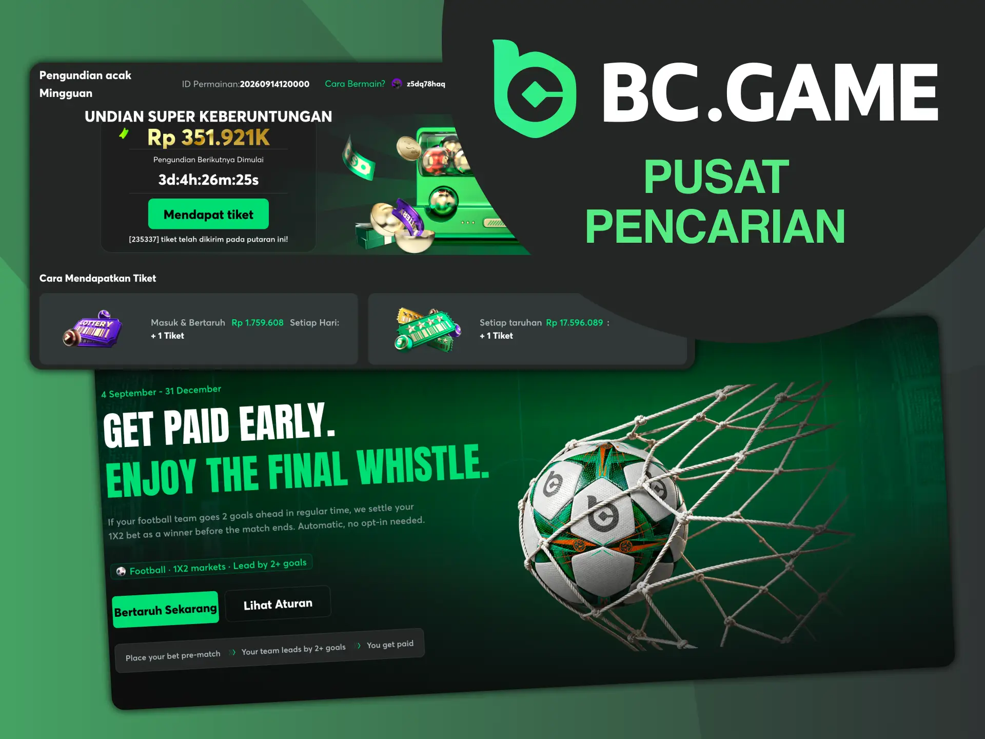 Cari tahu tentang bonus yang tersedia di situs web kasino online BC Game.