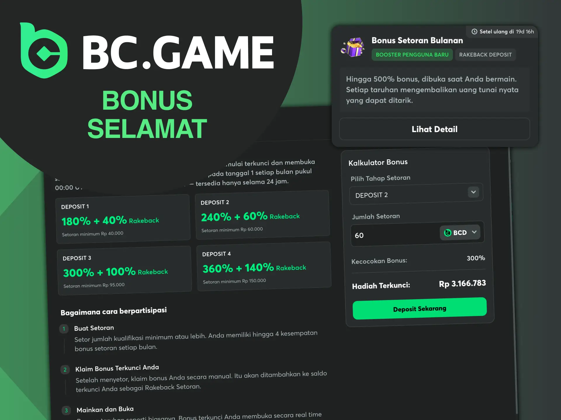 BC Game menawarkan bonus sambutan yang berbeda untuk pemain baru.