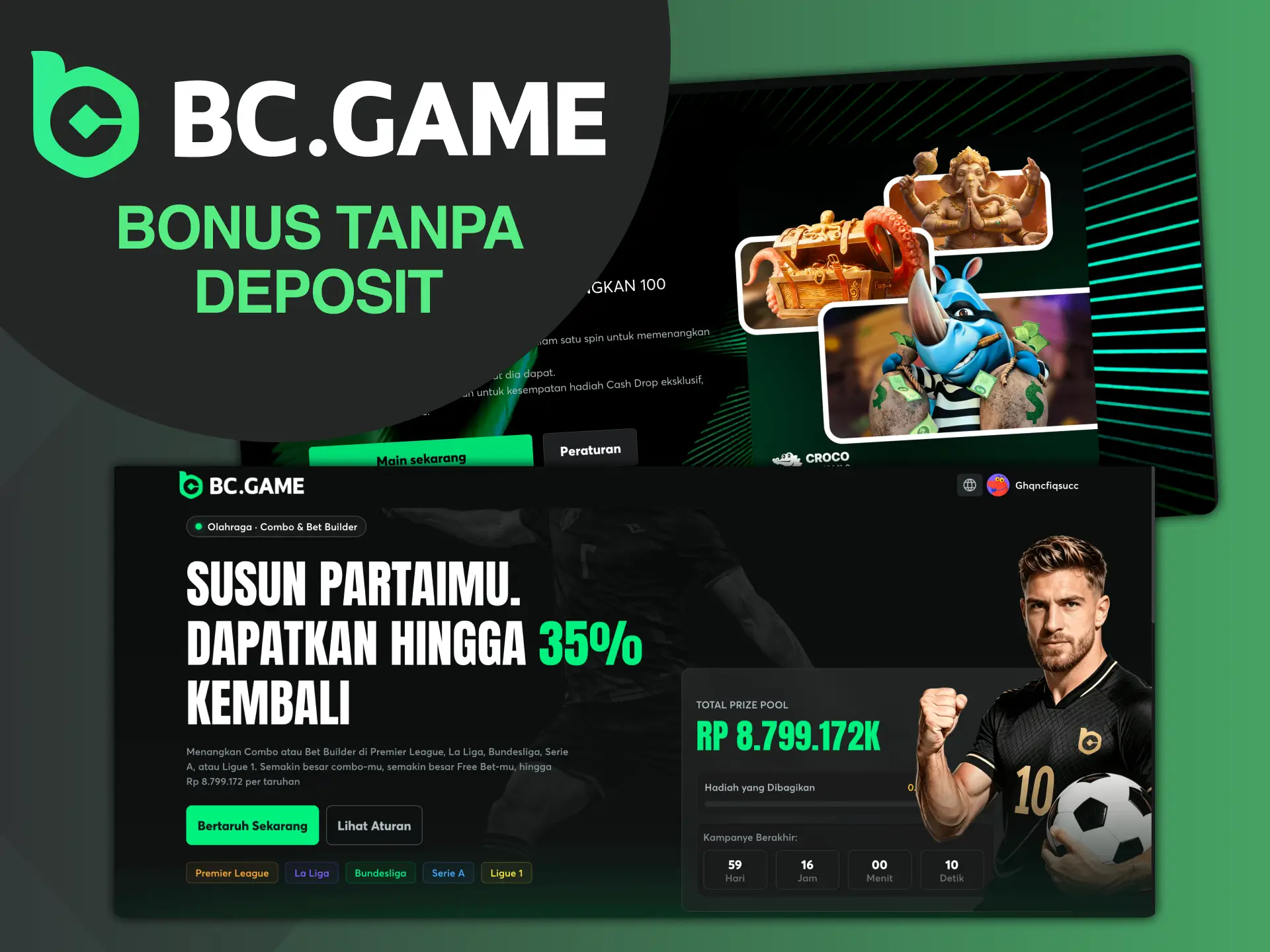 Bonus yang menguntungkan di platform BC Game adalah Bonus Tanpa Deposit.