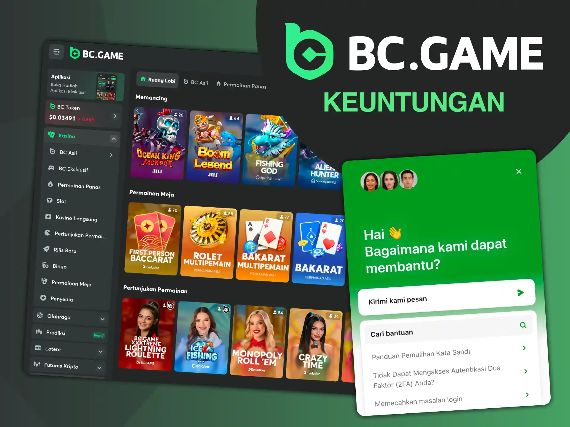 Beberapa informasi penting tentang kasino BC Game.
