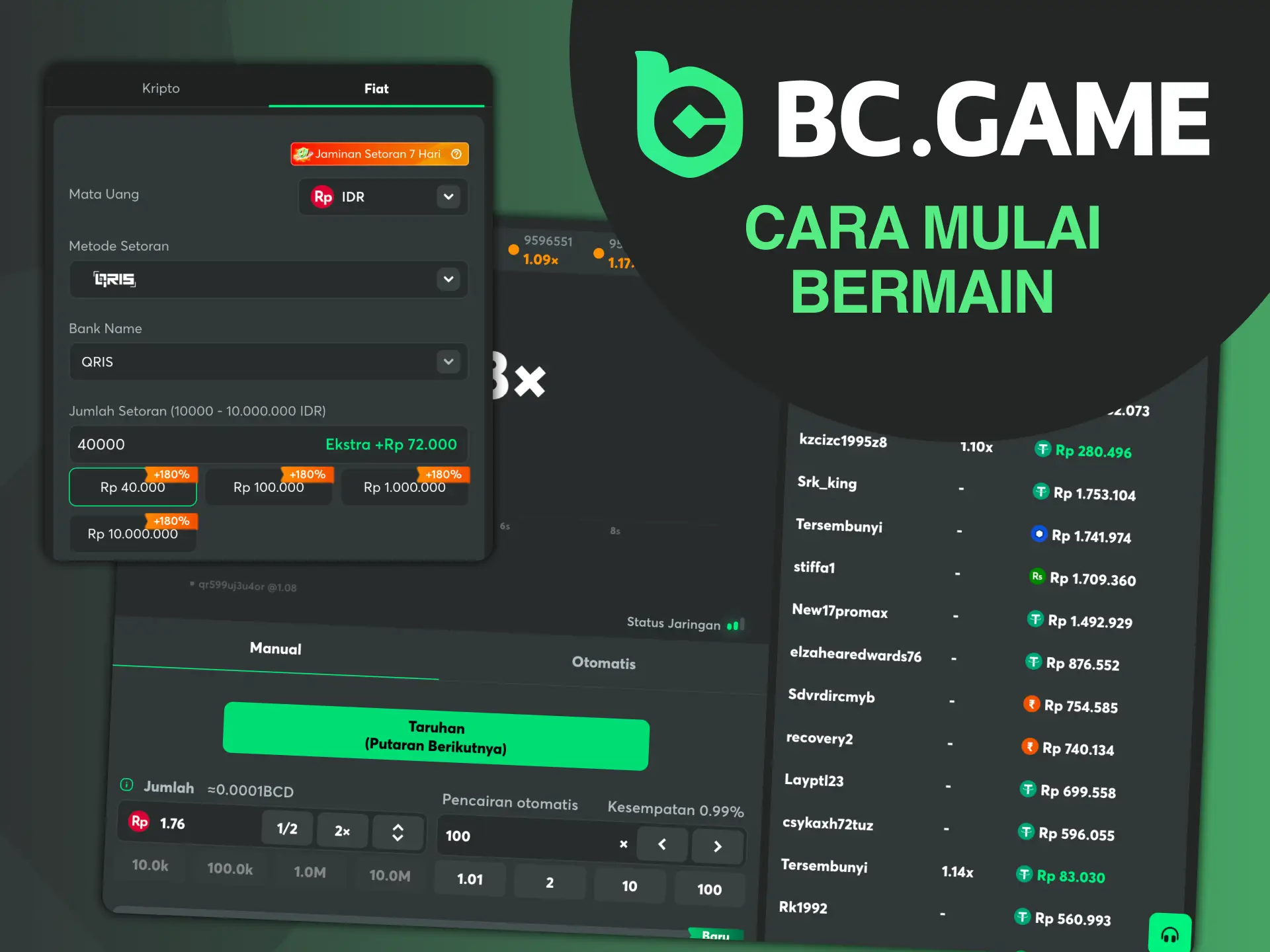 Informasi tentang cara mulai bermain permainan kasino di BC Game.