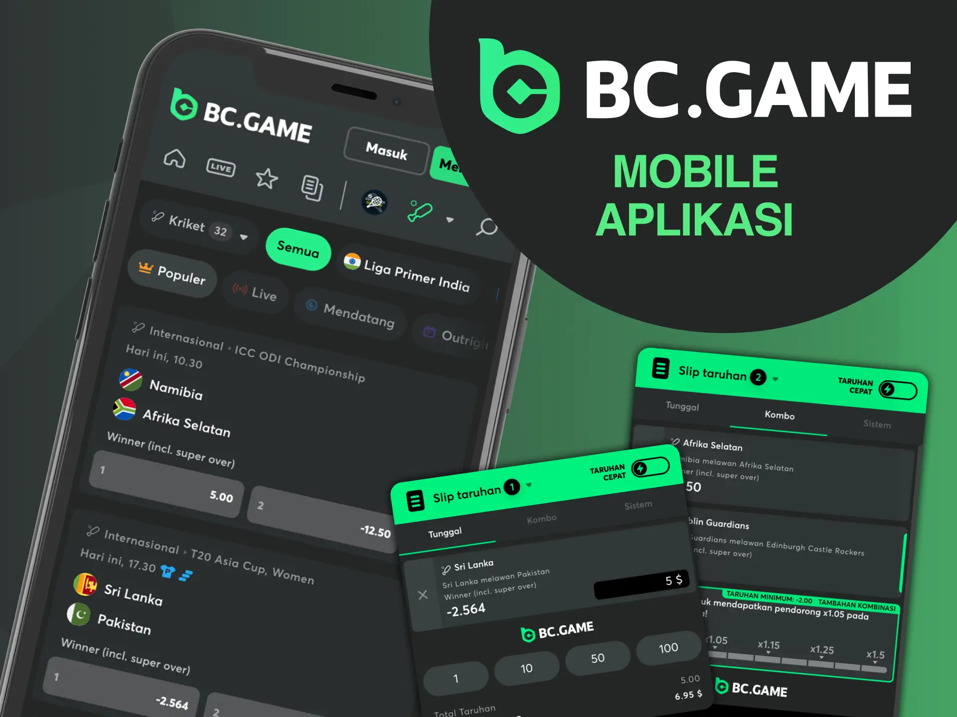 Nikmati kemudahan taruhan kriket mobile BC Game lewat aplikasi dan PWA.