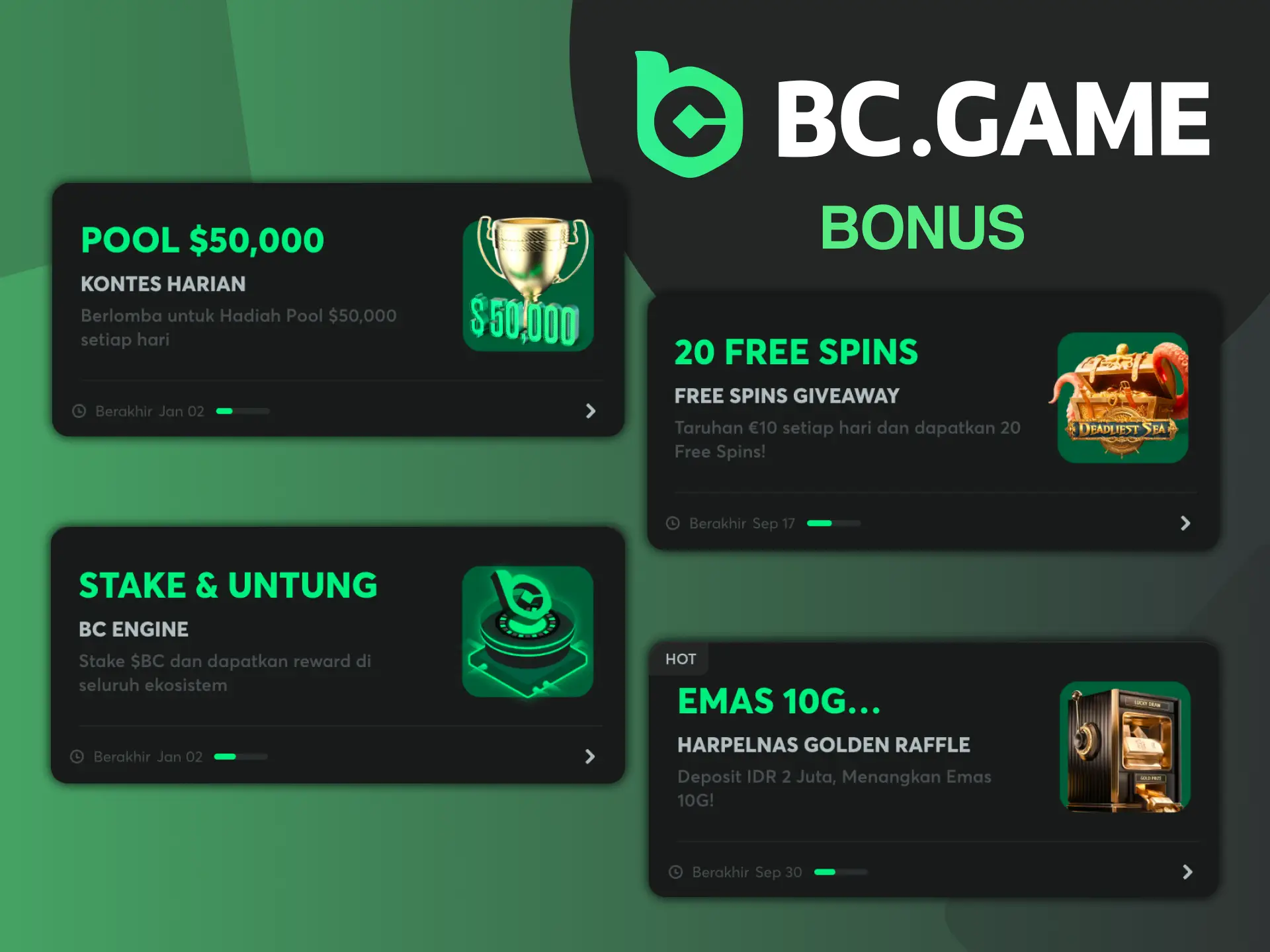 Platform BC Game menawarkan berbagai bonus dan promosi yang menarik kepada para pemain.