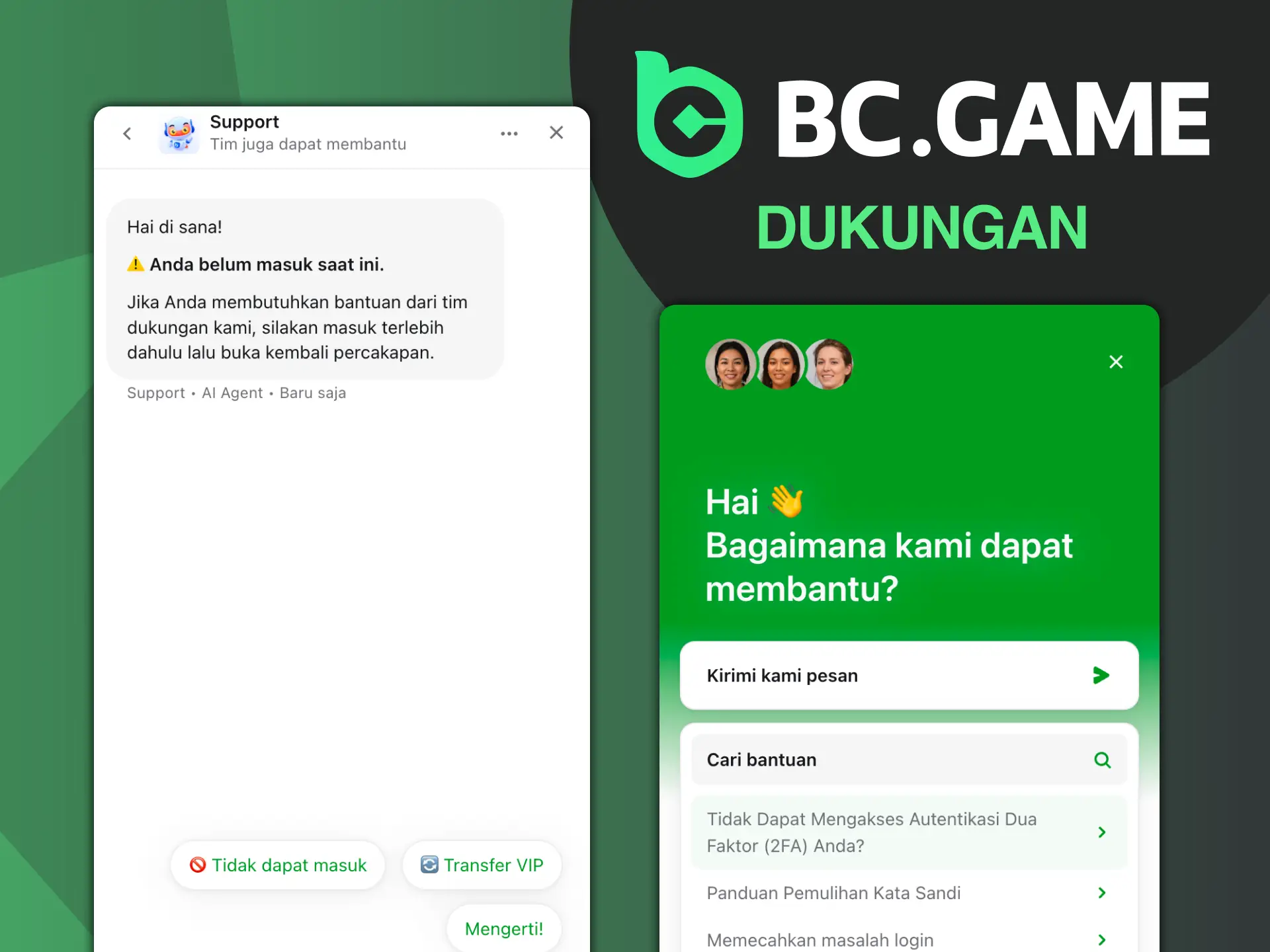 Dukungan yang cepat dan efisien untuk semua kebutuhan Anda di BC Game.